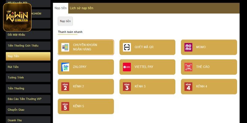 Tổng hợp các hình thức nạp tiền thông dụng tại nhà cái